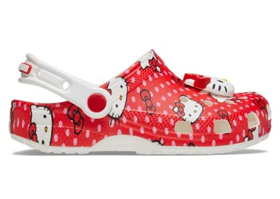 Pre-owned Crocs Classic Clog Hello Kitty Polka Dots (kids) Sneakers In Red/white