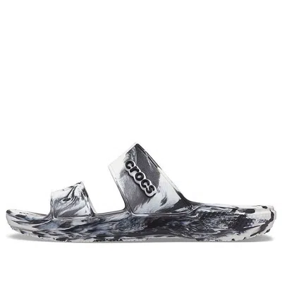 Crocs Classic Clog Marble Beach Sports Slippers Unisex White Black