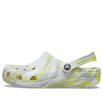 Crocs Classic Marbled Clog In White/microchip