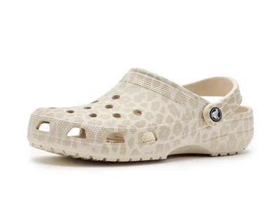 Crocs Classic Clog - Seasonal Graphic Clog Shoes Almond Tint/leopard : In Neutral