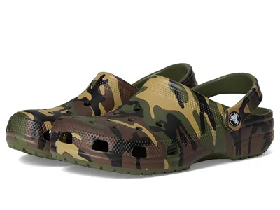 Crocs Classic Clog - Seasonal Graphic Clog Shoes Army Green Camo : In Black