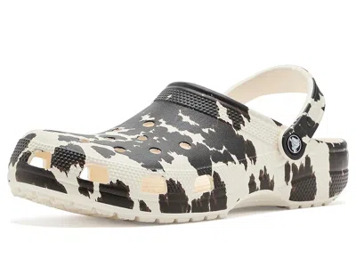 Crocs Classic Clog - Seasonal Graphic Clog Shoes Chalk/multi Animal: Men's 10 - Women's 12 Medium In Black