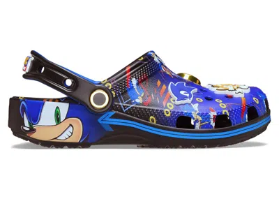 Pre-owned Crocs Classic Clog Sonic The Hedgehog Gotta Go Fast! (kids) Sneakers In Blue/black In Multi