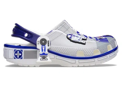 Pre-owned Crocs Classic Clog Star Wars R2d2 (kids) Sneakers In White/blue/light Grey