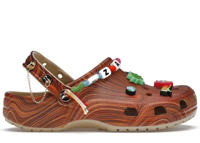 Pre-owned Crocs Classic Clog Sza Sneakers In Wood Grain/light Brown