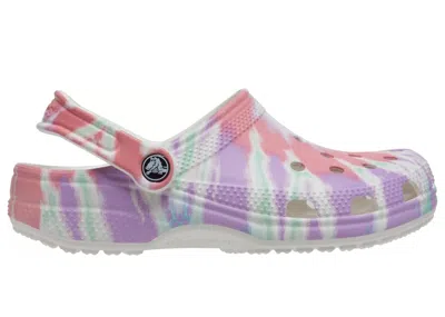 Pre-owned Crocs Classic Clog Tie Dye Fresco Sneakers In Pink/white/aqua In Multi