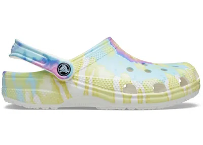 Pre-owned Crocs Classic Clog Tie Dye Pastel Sneakers In Yellow/blue/pink In Multi