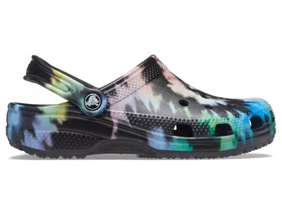 Pre-owned Crocs Classic Clog Tie Dye Sneakers In Black/blue/green