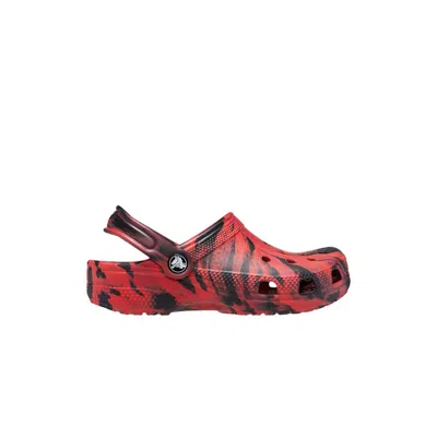 Pre-owned Crocs Classic Clog Toddler 'marbled Red Black' | Infant Size 6
