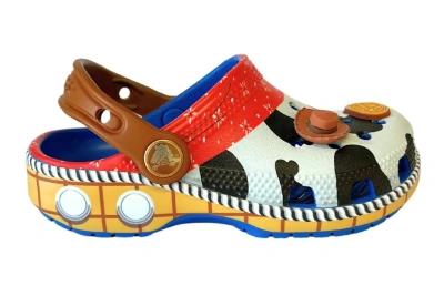 Pre-owned Crocs Classic Clog Toy Story Woody (td) In Brown/blue