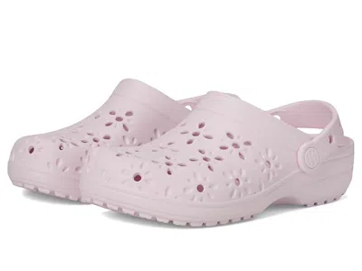 Crocs Classic Clogs With Floral Cut Out Design (little Kid/big Kid) Kids Shoes Pink Milk : 5 Big Kid M, Ev