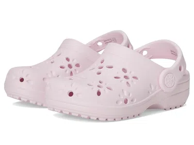 Crocs Classic Clogs With Floral Cut Out Design (toddler) Kids Shoes Pink Milk : 6 Toddler M, Eva