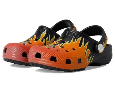 Crocs Classic Clogs With Patterns And Graphics Kids Shoes Black/multi Flames : 6 Toddler M