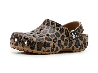 Crocs Classic Clogs With Patterns And Graphics Kids Shoes Sepia/leopard : 9 Toddler M In Black