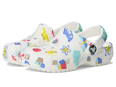 Crocs Classic Clogs With Patterns And Graphics (toddler) Kids Shoes White/multi : 5 Toddler M, Eva/synthet