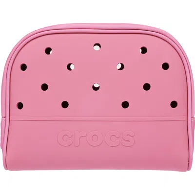 Crocs Classic Cosmetic Bag With Jibbitz-compatible Panels In Pink