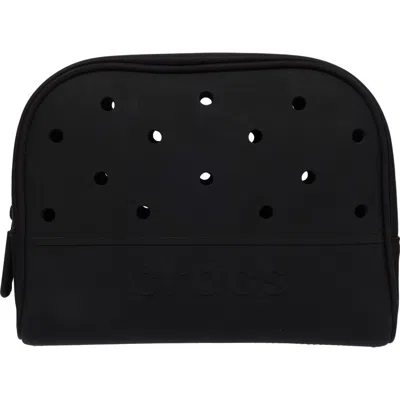 Crocs Classic Cosmetic Bag With Jibbitz-compatible Panels In Black