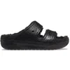 Crocs Classic Cozzzy Glitter Ii 208979-001 Slide Sandal Mens 9 Black Lined Pow60 In Animal Print