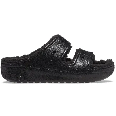 Crocs Classic Cozzzy Glitter Ii 208979-001 Slide Sandal Mens 9 Black Lined Pow60