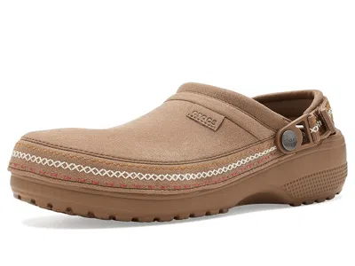 Crocs Classic Crafted Canvas Vegan Suede Stitch Clogs Clog/mule Shoes Sepia Stitch: Men's 6 - Women's 8 Me In Neutral