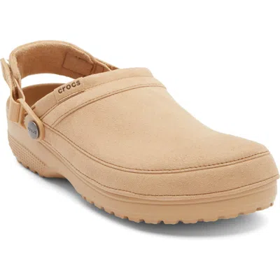 Crocs Classic Crafted Faux Suede Clog In Brown