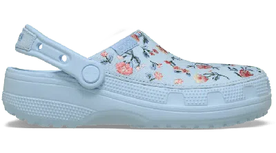 Crocs Classic Crafted Floral Clog In Blue