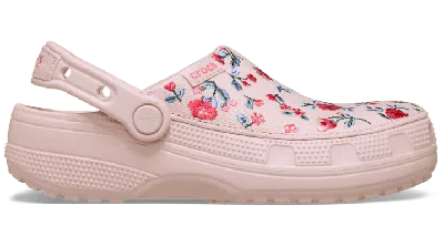 Crocs Classic Crafted Floral Clog In Pink