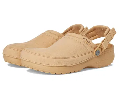Crocs Classic Crafted Vegan Suede Clogs Clog Shoes Cashew Suede :