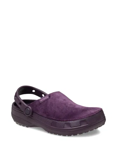 Crocs Classic Crafted Velvet Clog Sandals In Purple