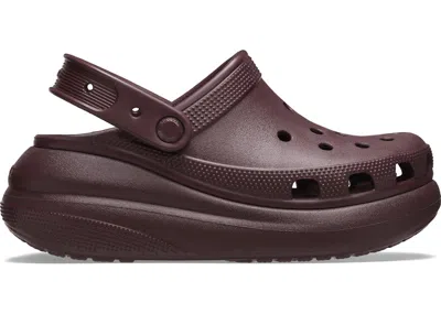 Pre-owned Crocs Classic Crush Clog Sneakers In Dark Cherry In Burgundy