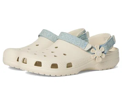 Crocs Classic Denim Floral Backstrap Clogs (little Kid/big Kid) Kids Shoes Summit White : 3 Little Kid M, 