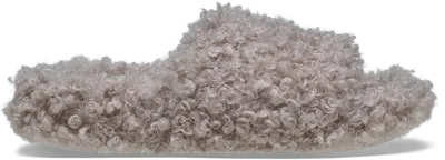 Crocs Classic Doodle Fur Slide; Cocoa Crème, W11/m9