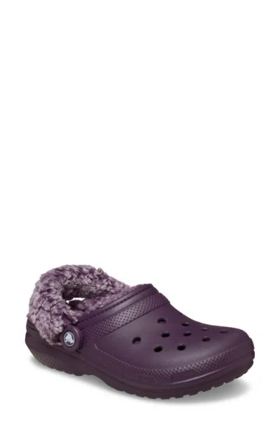Crocs Classic Fleece Lined Clog In Purple
