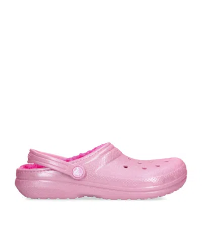 Crocs Kids'  Classic Glitter Girls Clogs Colour: Pink Tweed Glitter, Size: Junior 3 In Pink Tweed Glitter R