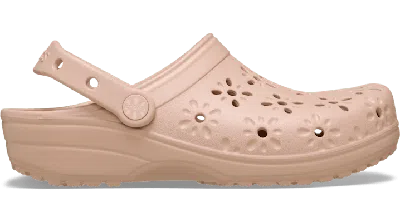 Crocs Classic Floral Cut-out Clog In Pink