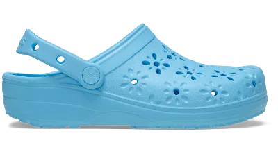 Crocs Classic Floral Cut-out Clog In Tinted Glass