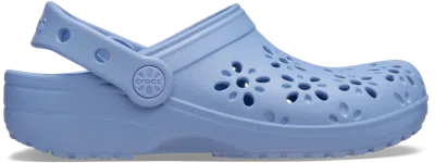 Crocs | Kids | Classic Floral Cut-out | Clogs | Blue Haze | J3