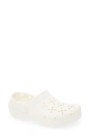 Crocs Classic Floral Cutout Clog In Chalk