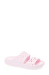 Crocs Classic Floral Cutout Slide Sandal In Pink