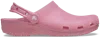 Crocs Classic Frosted Sabots Unisex Rosette 39 In Pink