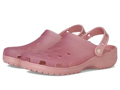 Crocs Classic Frosted Clog Slippers Rosette : In Pink