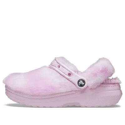Crocs Classic Fur Sure In Ballerina Pink/white