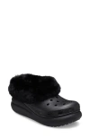 Crocs Classic Furever Crush Faux Shearling Lined Clog In Black