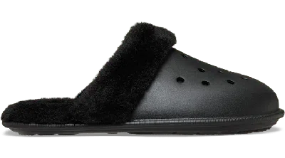 Crocs Classic Fuzz Scuff In Black