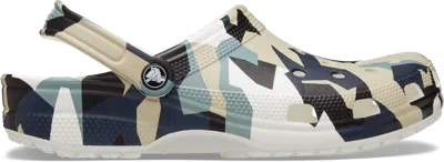 Crocs Classic Geo Camo Clog In White