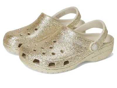 Crocs Classic Glitter Clogs (little Kid/big Kid) Kid's Shoes Sandstone : 5 Big Kid M, Synthetic/eva In Brown