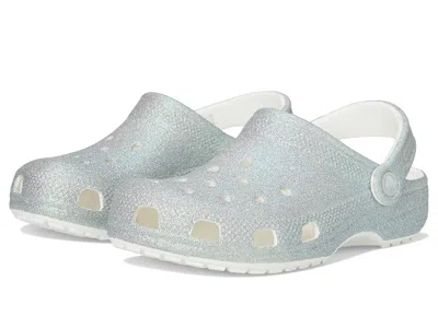 Crocs Classic Glitter Clogs (little Kid/big Kid) Kid's Shoes White : 3 Little Kid M, Synthetic/eva In Gray