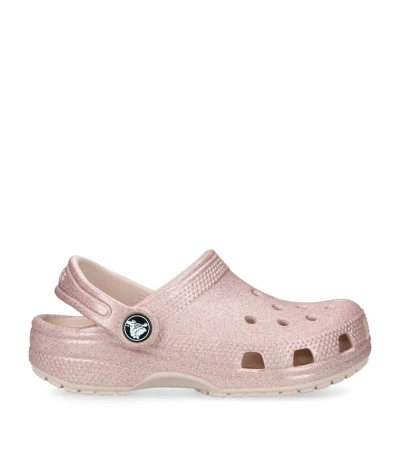 Crocs Kids' Classic Glitter Clogs In Pink