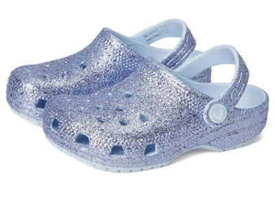 Crocs Classic Glitter Clogs (little Kid/big Kid) Kid's Shoes Blue Frost Glitter : 2 Little Kid M, Syntheti
