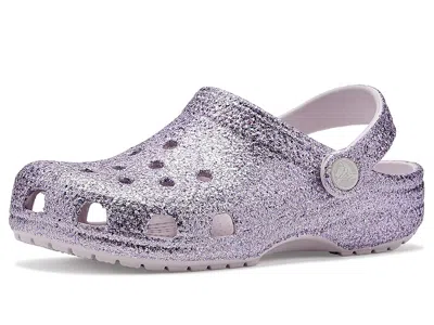 Crocs Classic Glitter Clogs (toddler) Kid's Shoes Grape Ice : 10 Toddler M, Synthetic In Purple